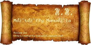 Mátéffy Manuéla névjegykártya